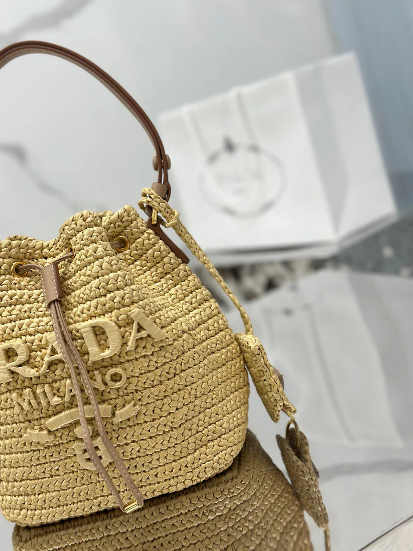 Bolsa Prada Crochet Mini Bucket Bag