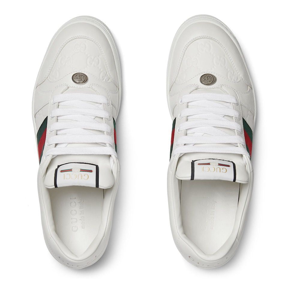 Gucci Screener White Leather Sneakers (Pronta Entrega) Tamanho 41
