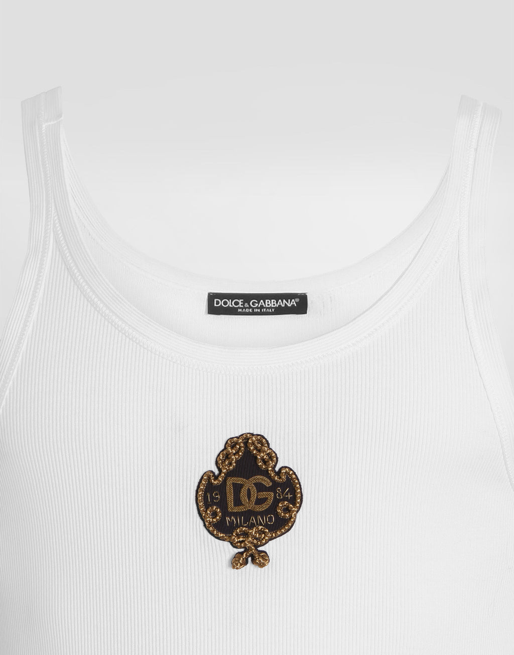 Regata DolceGabbana Ribbed jersey tank top with patch