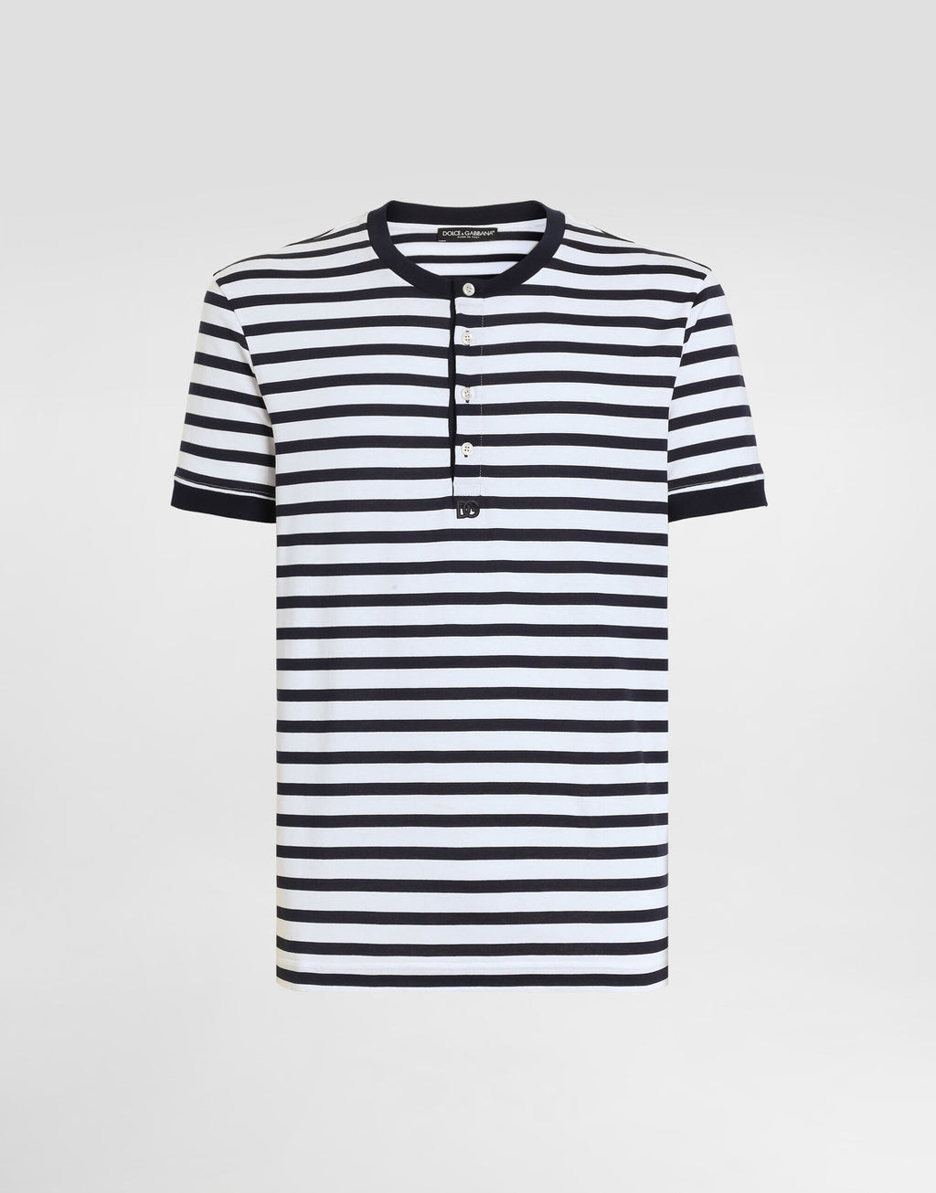 Camiseta DolceGabbana Serafino striped cotton t-shirt White