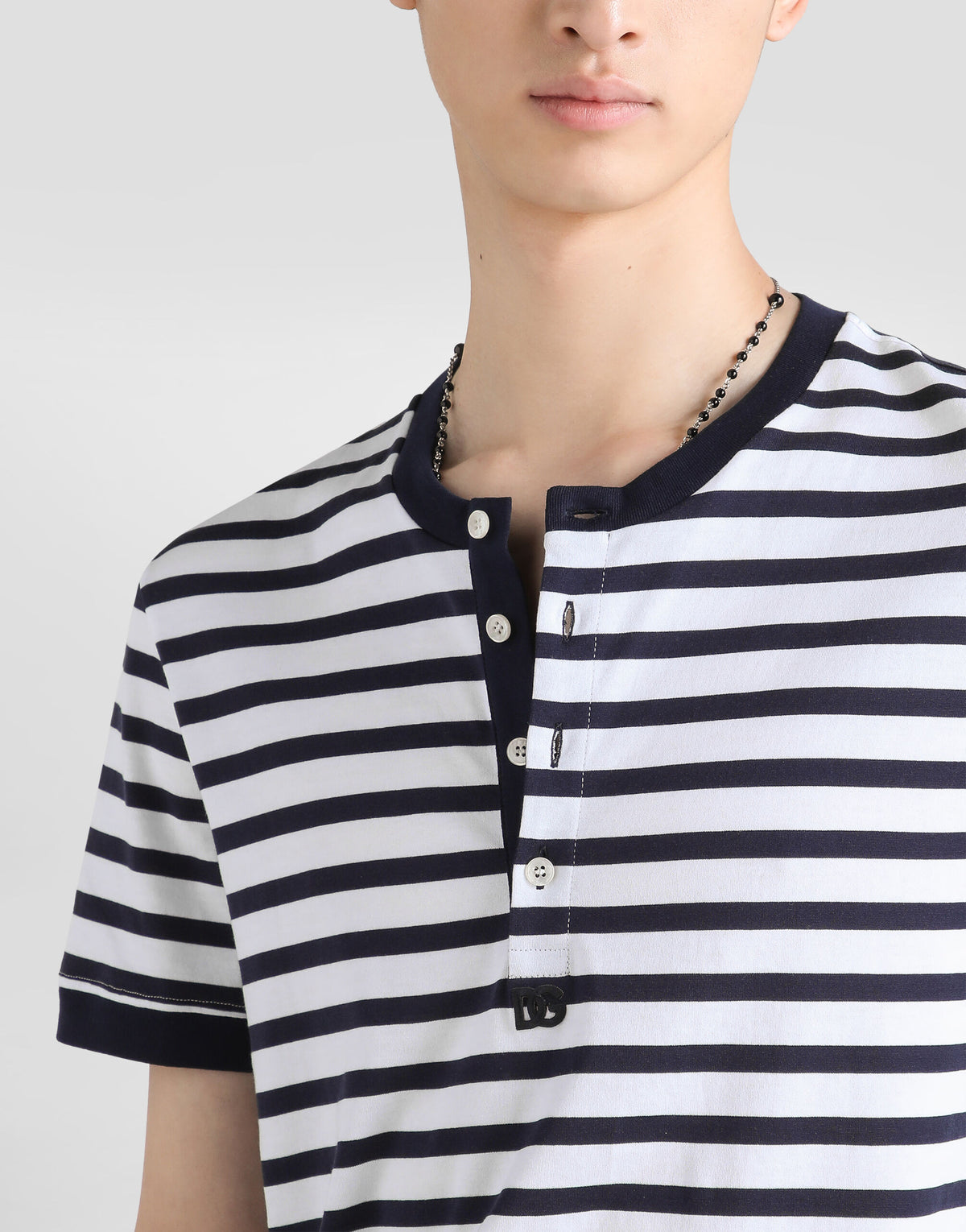 Camiseta DolceGabbana Serafino striped cotton t-shirt White