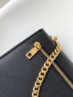 Bolsa LV Soft Calfskin Mylockme Chain Bag BB Black Creme