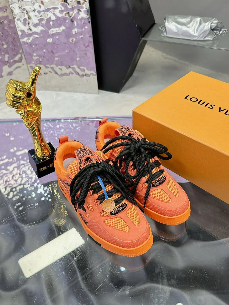 Tênis Louis Vuitton Skate Orange