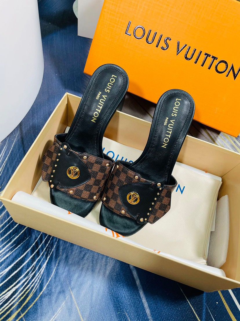 Salto Louis Vuitton Frame Sandal Black