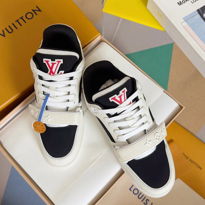 LV Trainer Velcro White Black