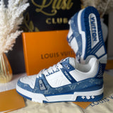 Louis Vuitton Trainer Monogram Denim White Blue