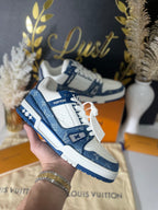 Louis Vuitton Trainer Monogram Denim White Blue