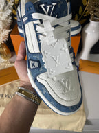 Louis Vuitton Trainer Monogram Denim White Blue