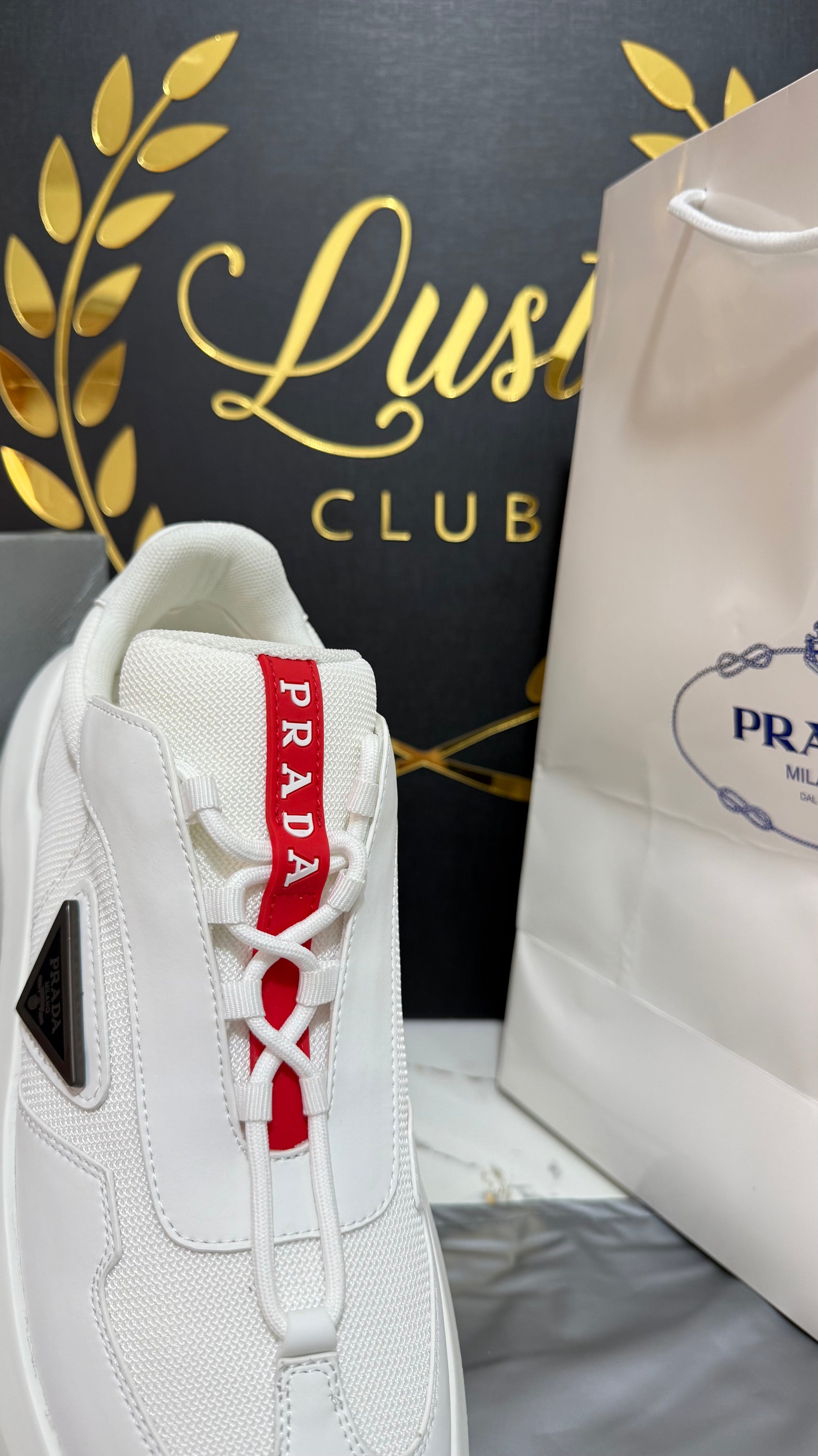 Prada White Red