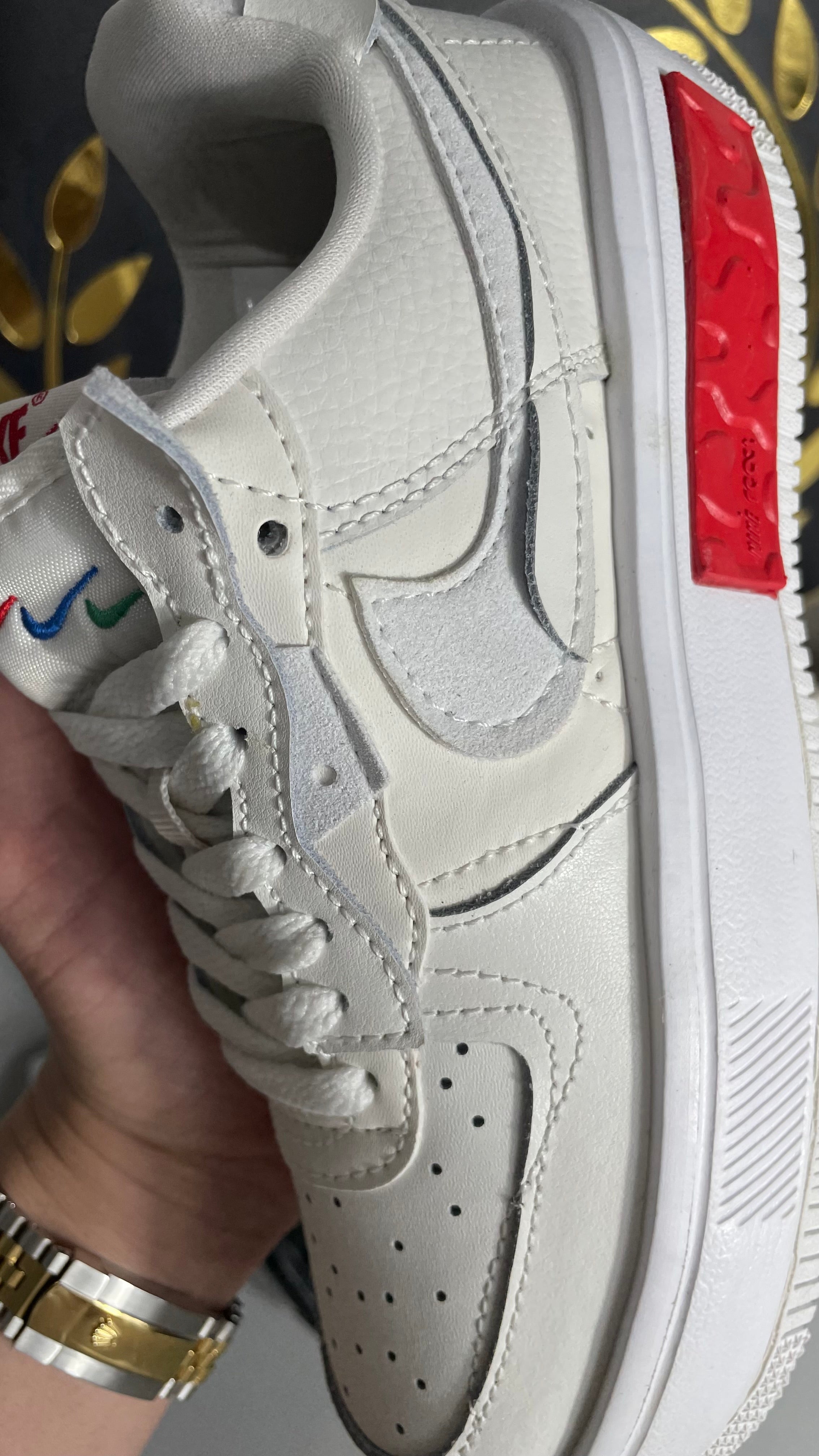 NIKE AIR FORCE 1 FONTANKA ' PEARL WHITE UNIVERSITY RED ' (PRONTA ENTREGA) Tamanho 35