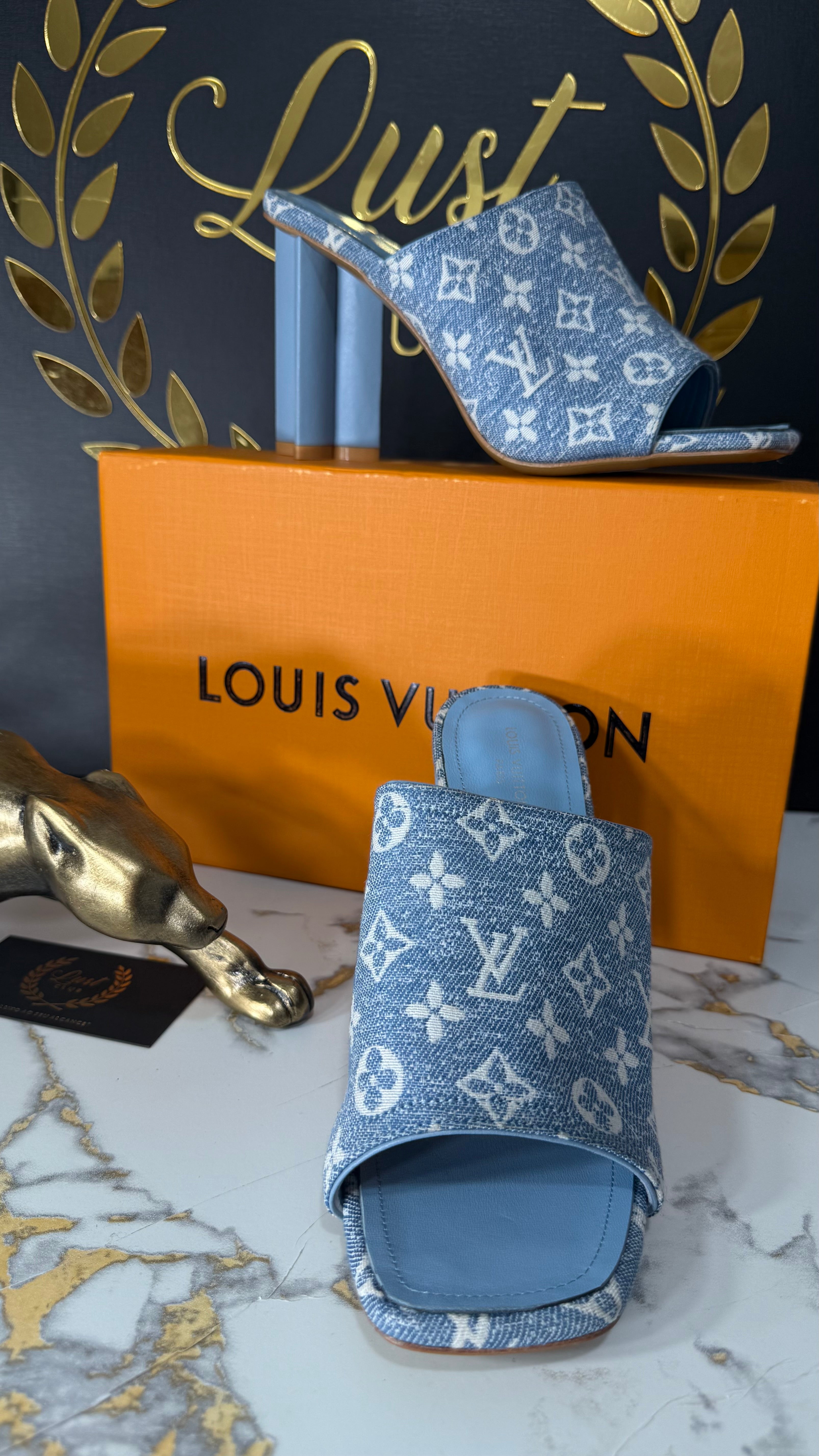 LV Sandália Denin 3D Damier