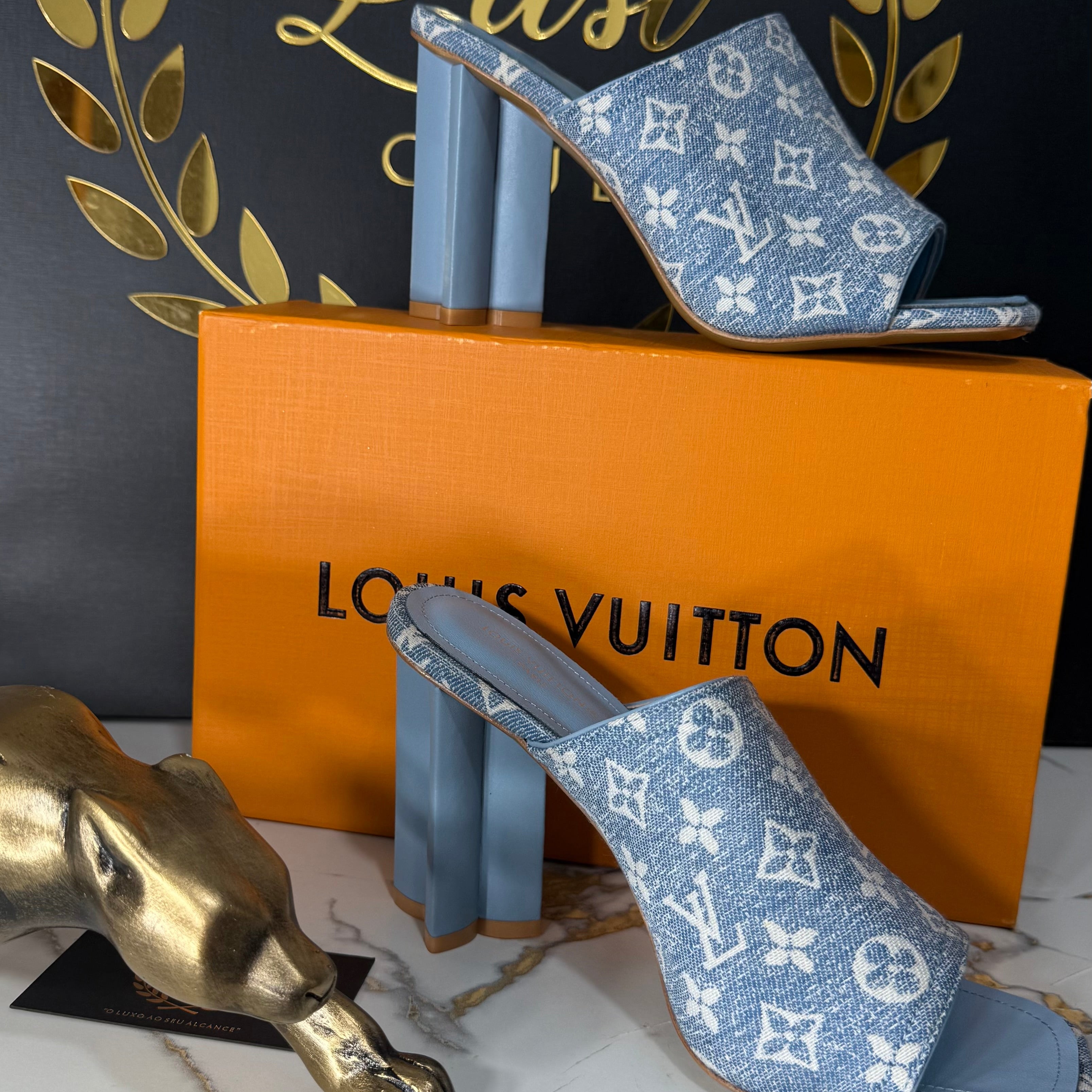 LV Sandália Denin 3D Damier