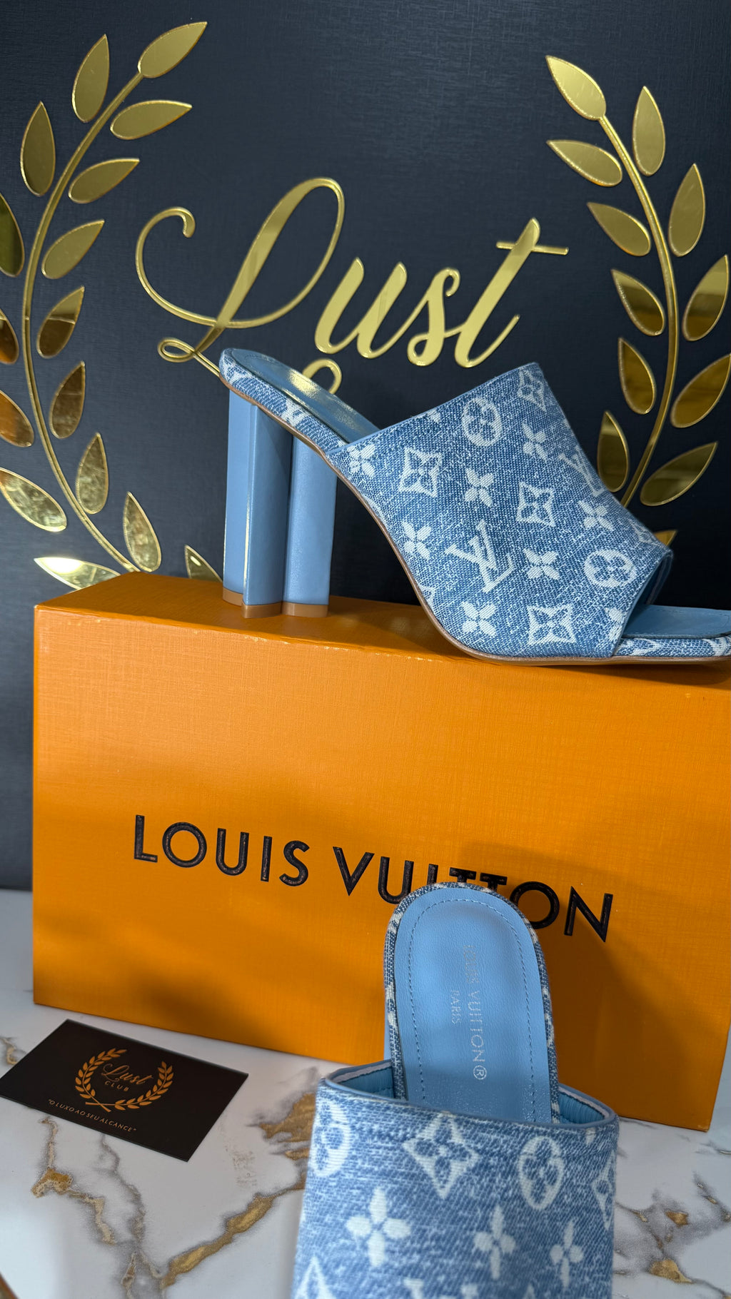 LV Sandália Denin 3D Damier