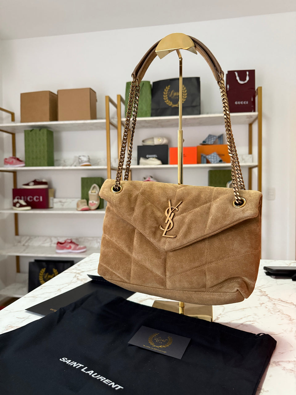 Bolsa Puffer Suede