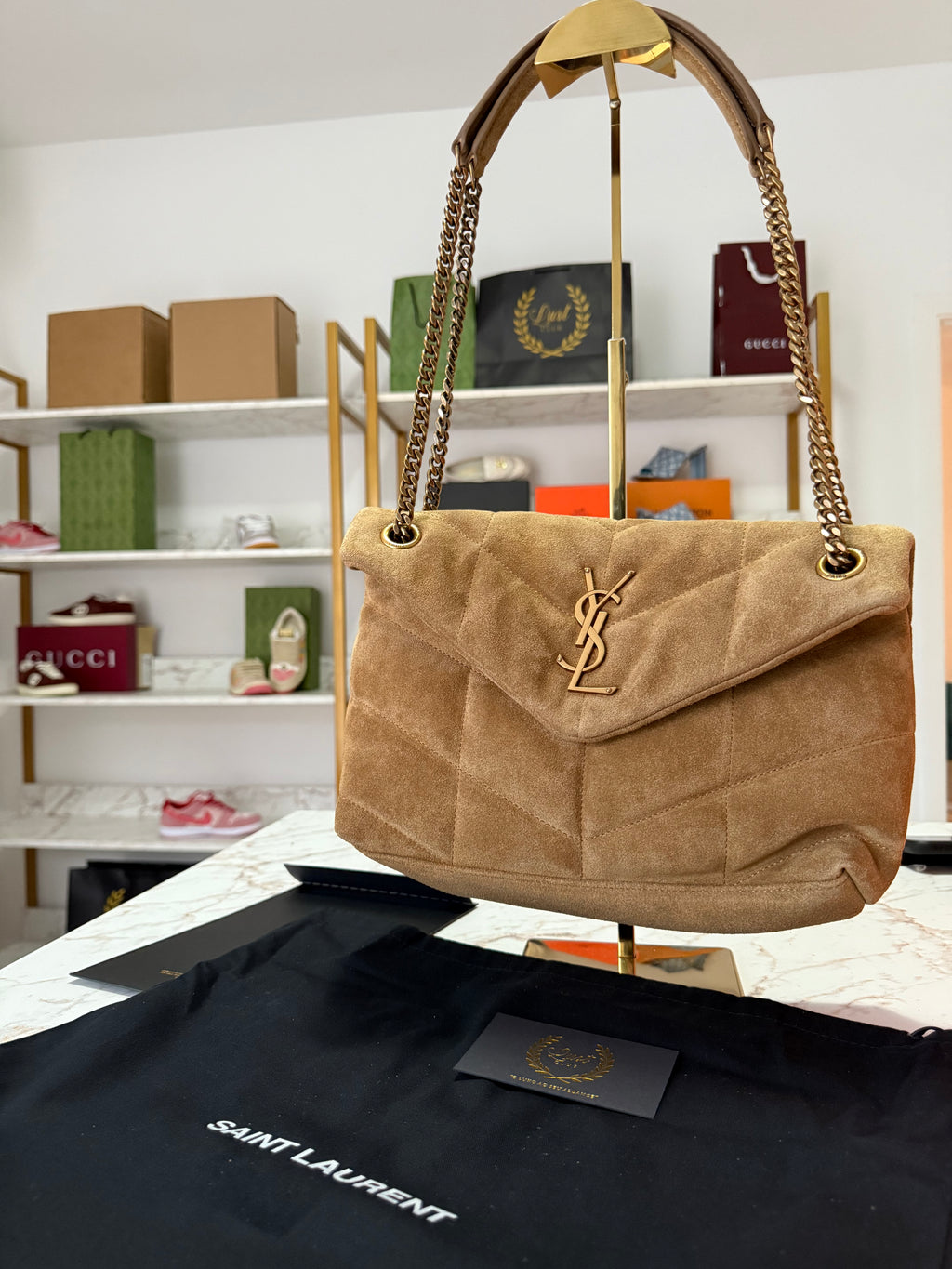 Bolsa Puffer Suede