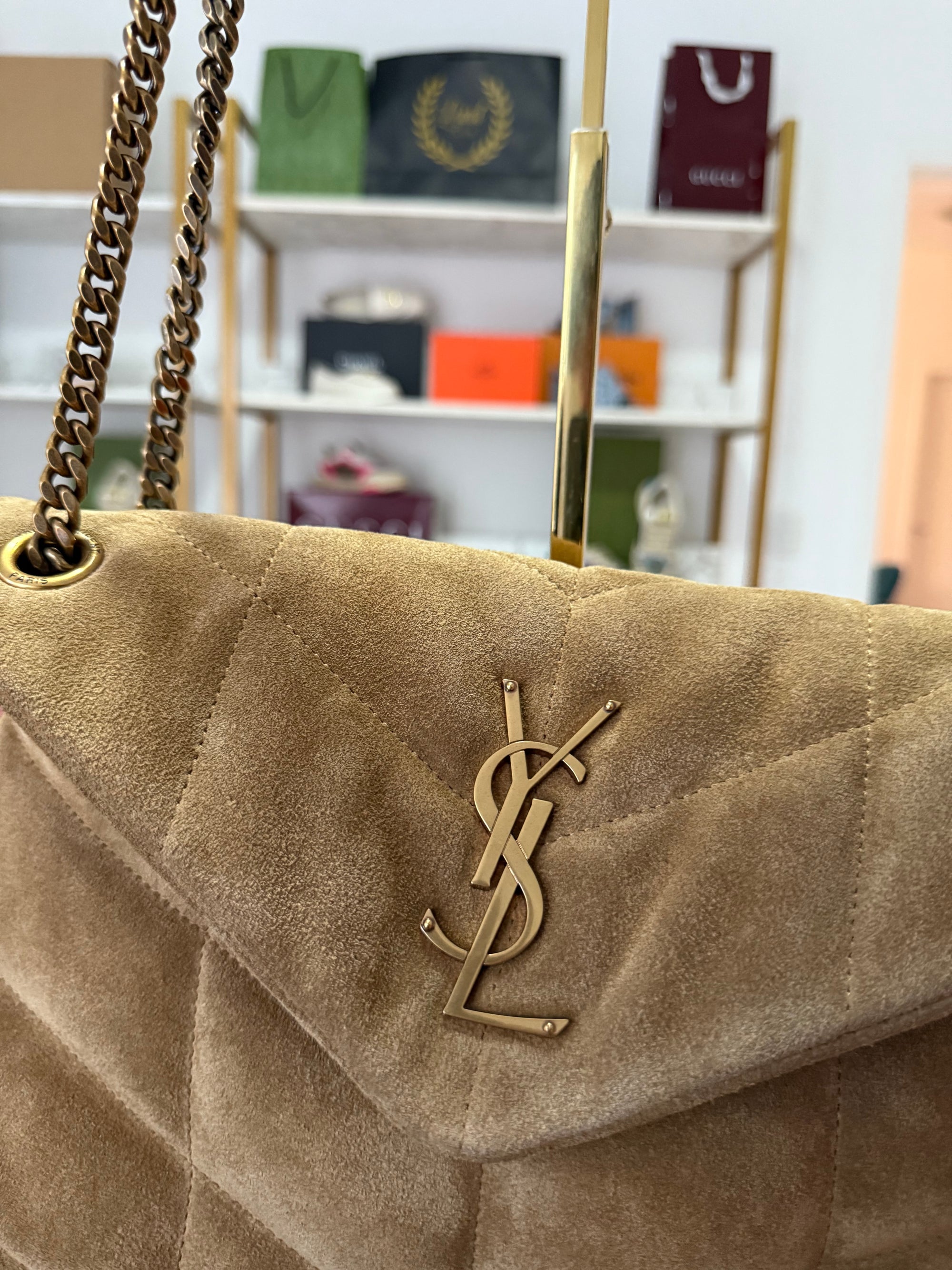 Bolsa Puffer Suede
