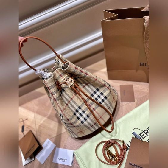 Burberry Small TB Bucket Vintage Check Handbag