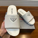 Prada Chinelo White Logo Slide