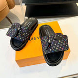 Louis Vuitton Pool Pillow Flat Comfort Mule Takashi Murakami Black