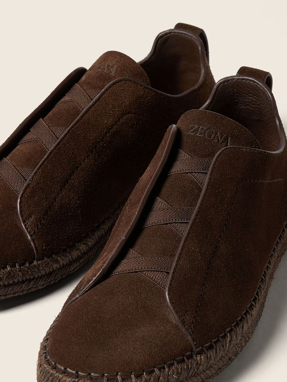 ZEGNA Triple Stitch™ Castanho-escuras em Camurça
