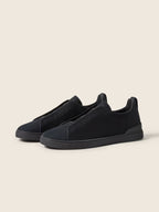 ZEGNA Triple Stitch Sneakers Preto Couro