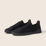 ZEGNA Triple Stitch Sneakers Preto Couro