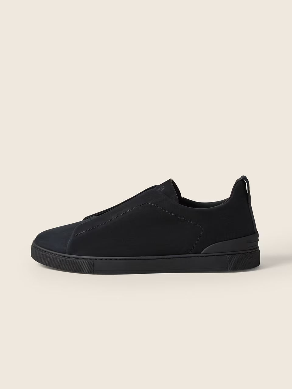 ZEGNA Triple Stitch Sneakers Preto Couro