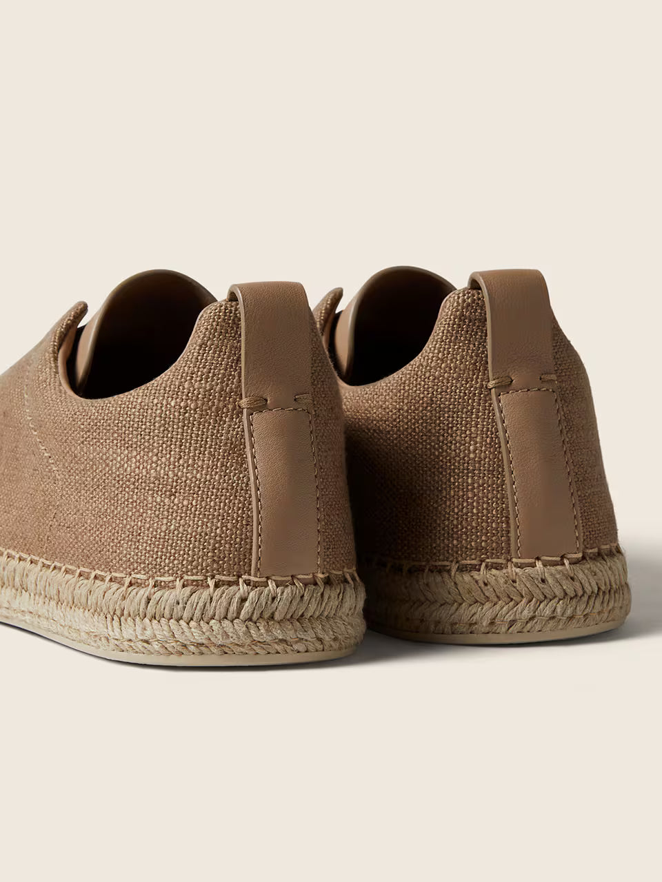 ZEGNA Triple Stitch™ Beges em Mistura de Linho e Pele