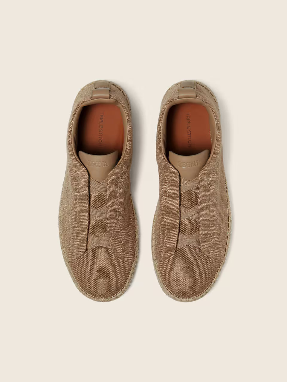 ZEGNA Triple Stitch™ Beges em Mistura de Linho e Pele