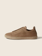 ZEGNA Triple Stitch™ Beges em Mistura de Linho e Pele