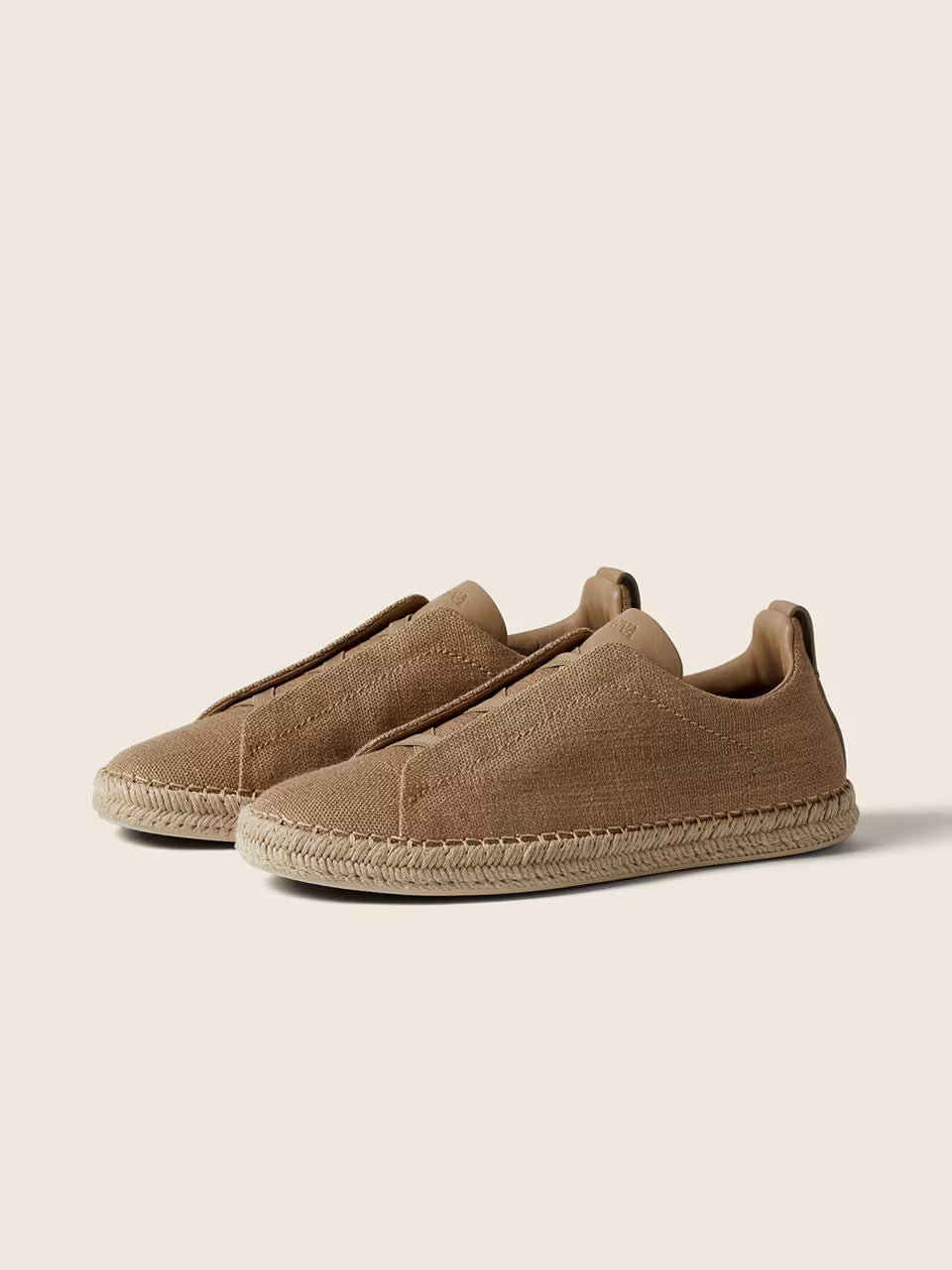ZEGNA Triple Stitch™ Beges em Mistura de Linho e Pele