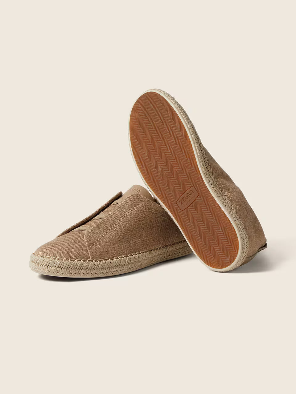 ZEGNA Triple Stitch™ Beges em Mistura de Linho e Pele
