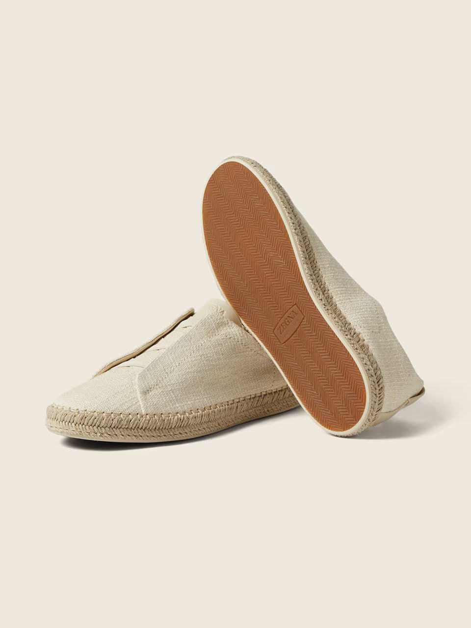 ZEGNA Triple Stitch™ Esbranquiçadas em Mistura de Linho e Pele