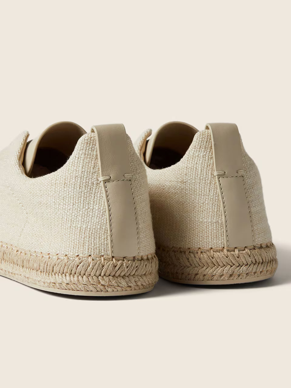 ZEGNA Triple Stitch™ Esbranquiçadas em Mistura de Linho e Pele