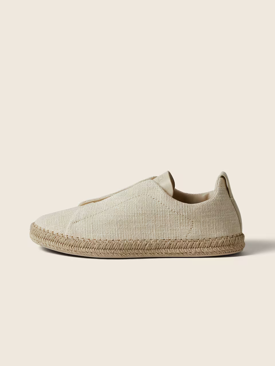 ZEGNA Triple Stitch™ Esbranquiçadas em Mistura de Linho e Pele