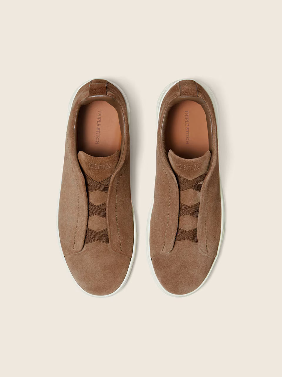 ZEGNA Triple Stitch™ Bege-escuras em Camurça
