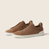 ZEGNA Triple Stitch™ Bege-escuras em Camurça