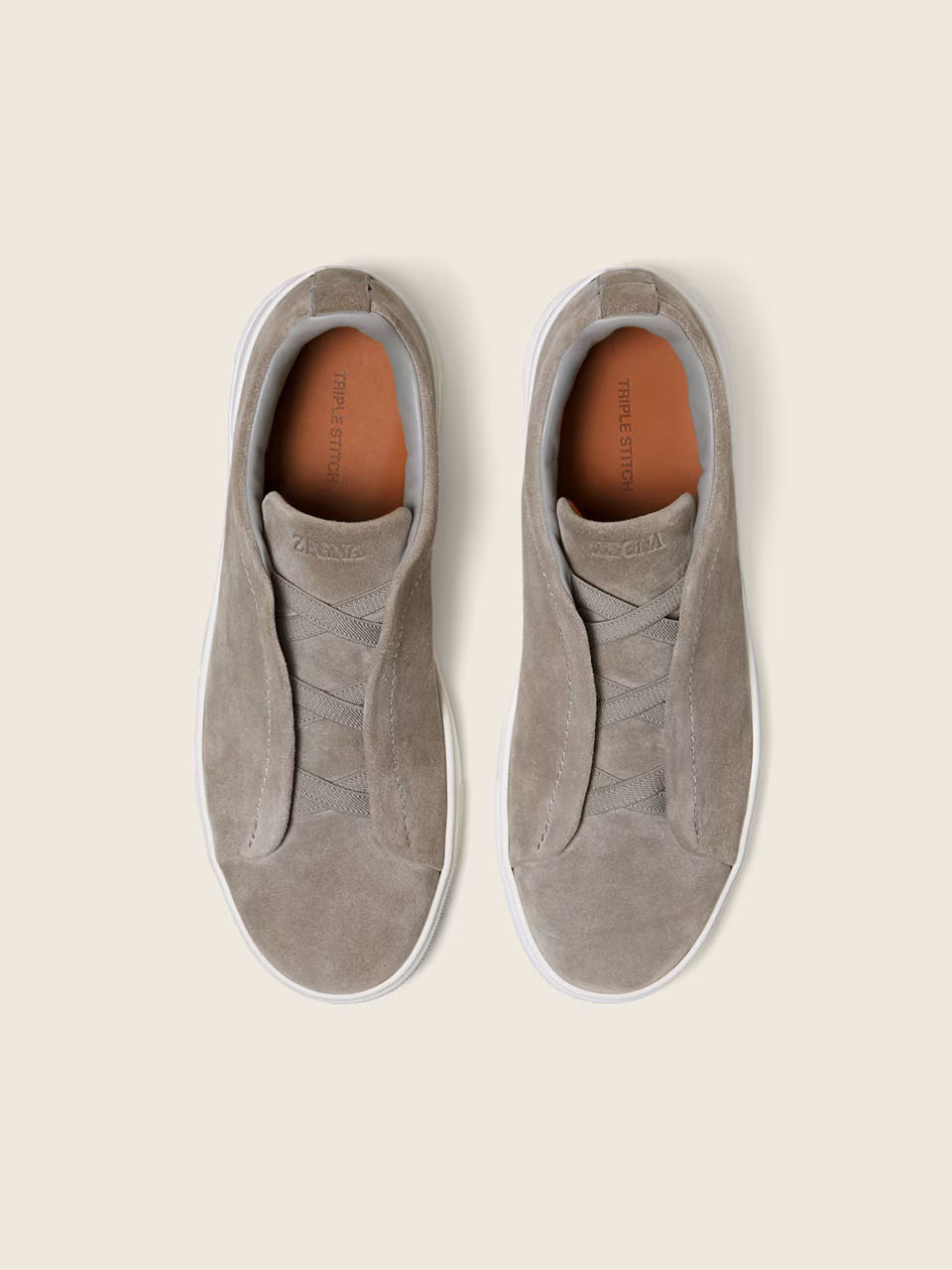 ZEGNA Triple Stitch™ no Tom Cinzento Mesclado em Camurça