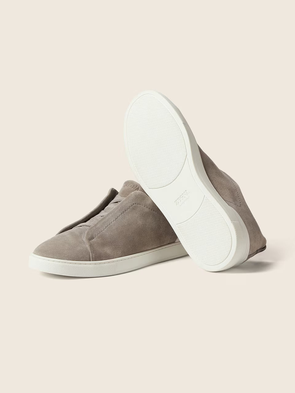 ZEGNA Triple Stitch™ no Tom Cinzento Mesclado em Camurça