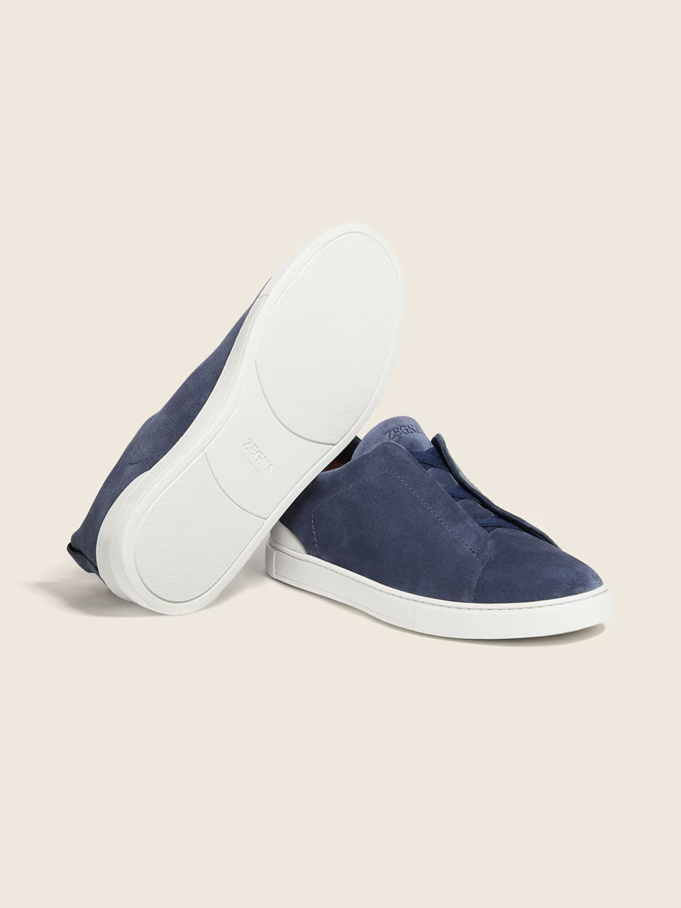 ZEGNA Triple Stitch™ no Tom Azul-acinzentado em Camurça