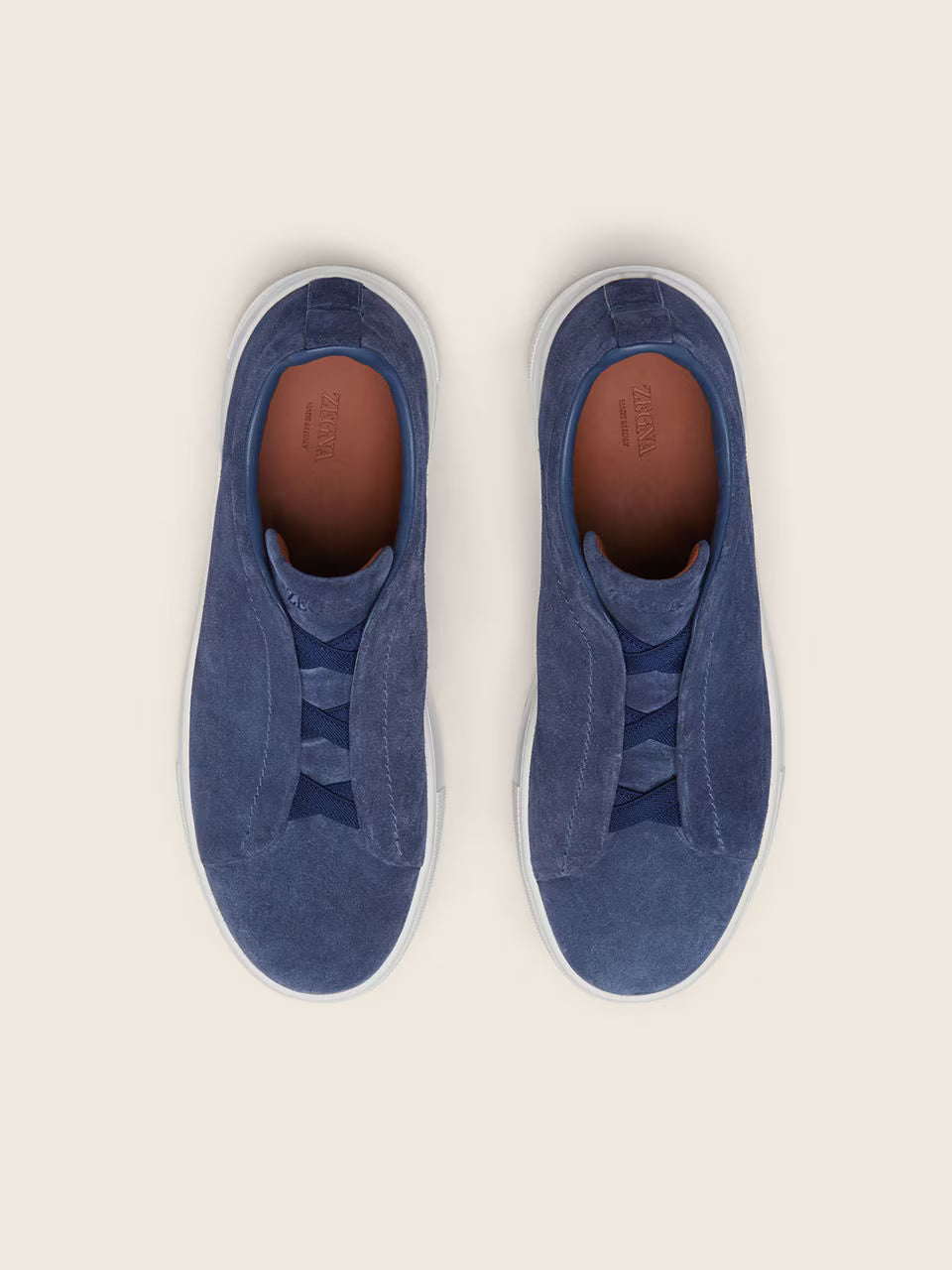 ZEGNA Triple Stitch™ no Tom Azul-acinzentado em Camurça
