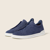 ZEGNA Triple Stitch™ no Tom Azul-acinzentado em Camurça