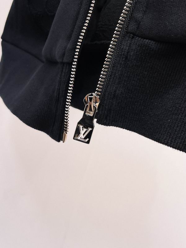 JAQUETA Louis Vuitton Contrast Appliqué Monogram Zip-Up Hoodie Black