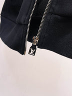 JAQUETA Louis Vuitton Contrast Appliqué Monogram Zip-Up Hoodie Black