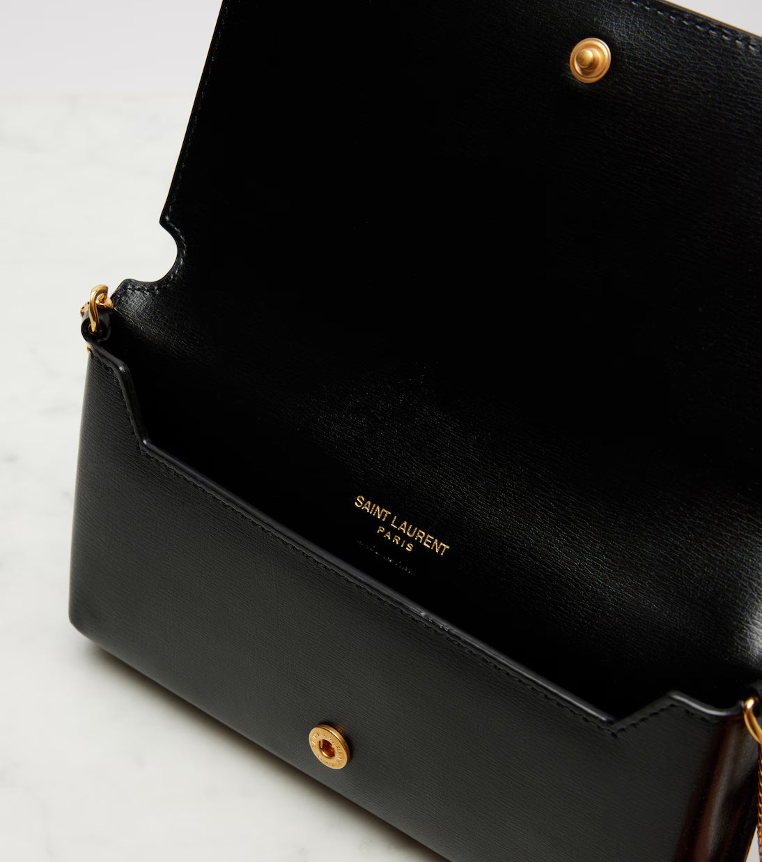 Saint Laurent Cassandre Leather Phone Pouch