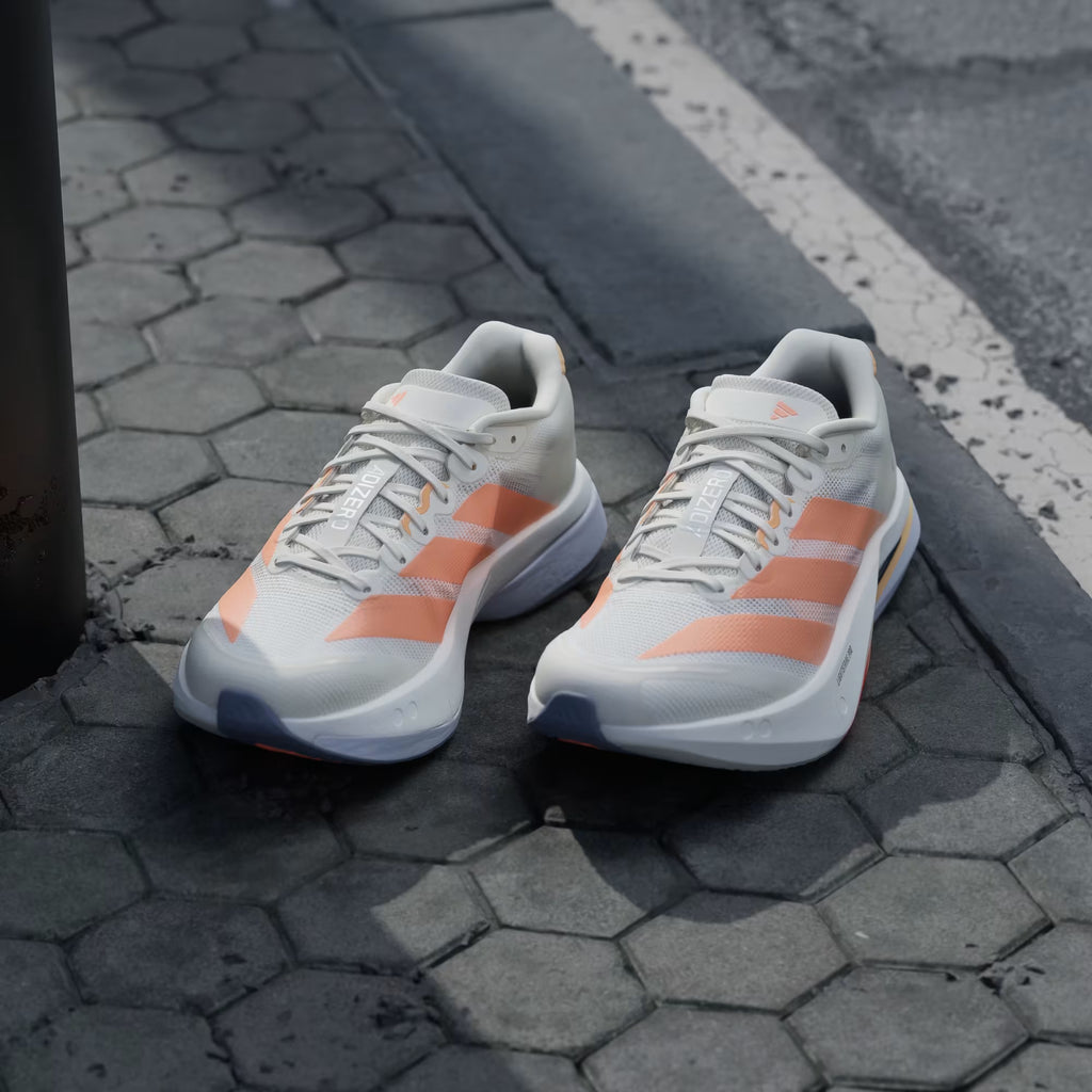 Tênis Adidas Adizero Boston 13 Off White / Beam Orange / Acid Orange
