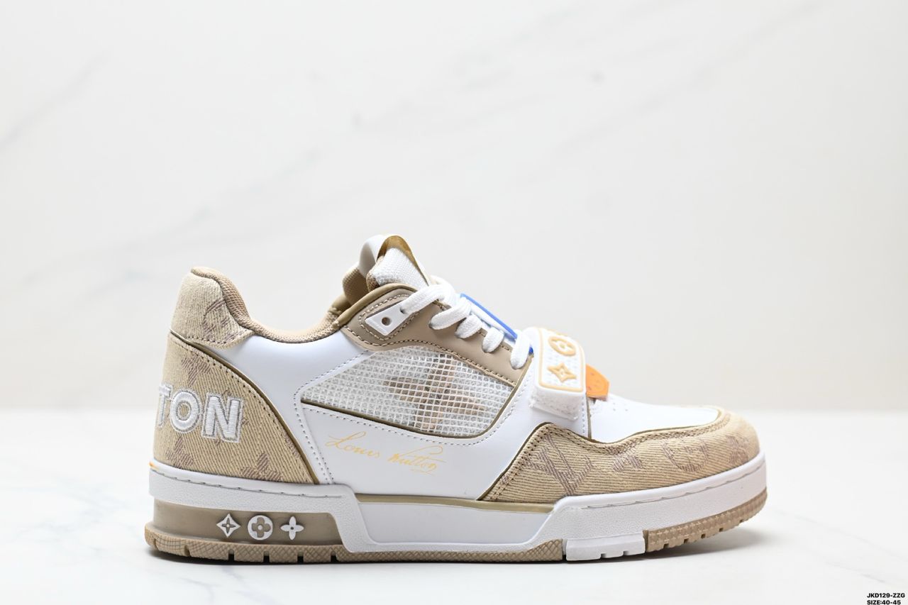Lv Trainer Beige White Monogram
