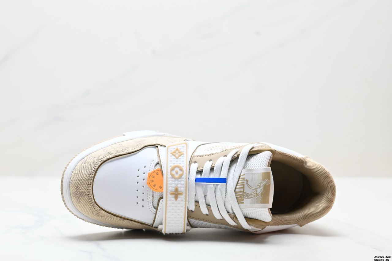 Lv Trainer Beige White Monogram