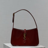 Yves Saint Laurent Mini Le 5 to 7 in Patent Leather Grenade