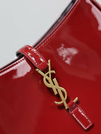 Yves Saint Laurent Mini Le 5 to 7 in Patent Leather Grenade